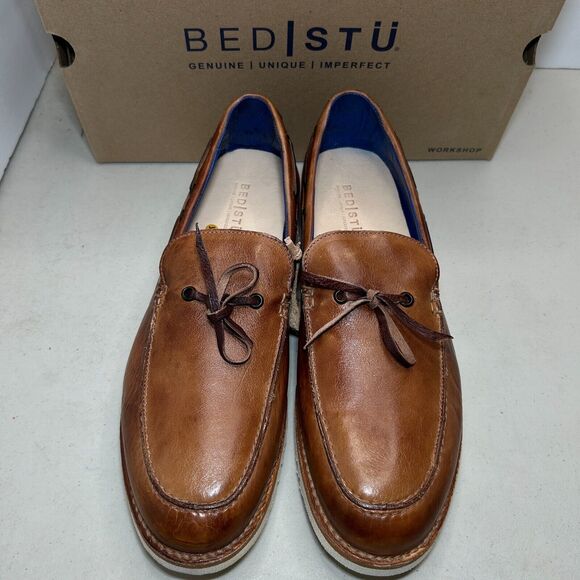 Bed Stu Albatross Leather Boat Slip On Loafer Tan Teak Rust F485002 Men 11 NWB main image 4